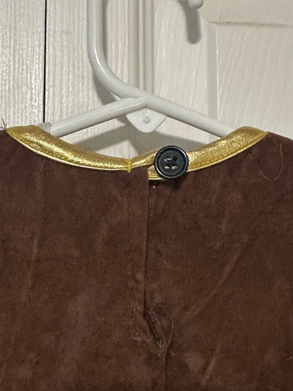 Viking Warrior Dress Costume Designed Brown Faux-Suede Quilted Cape Sz S 4-